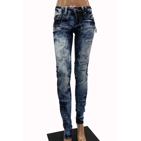 PARASUCO Legend Glitter Rhinestone Skinny Jeans 26 - Picture 2 of 8